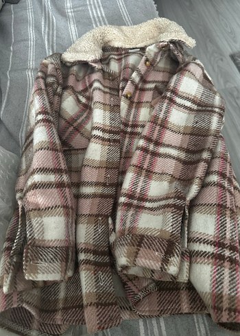 Düğmeli Yün Gömlek, Kahverengi, Rahat Kesim - Görsel 3