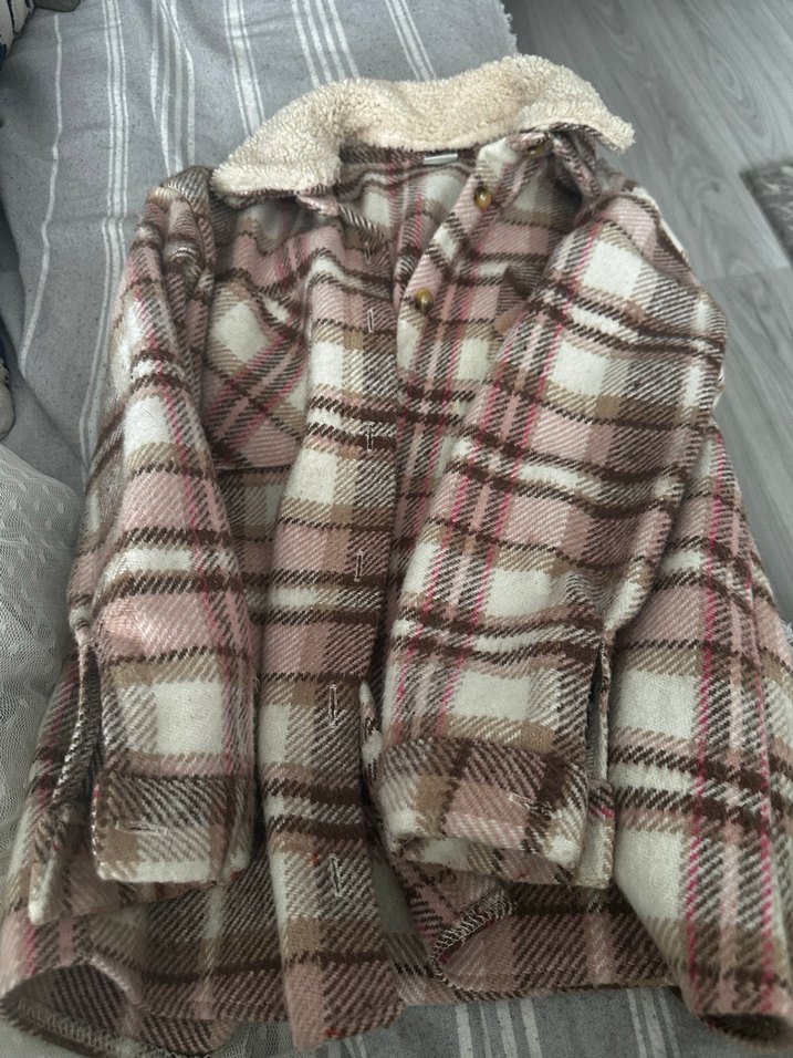 Düğmeli Yün Gömlek, Kahverengi, Rahat Kesim - Görsel 3