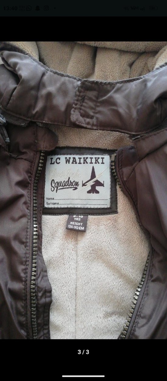 Kahverengi Kapüşonlu Fermuarlı Erkek Çocuk Mont - Görsel 3