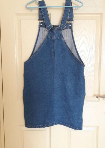 Kadın Mavi Kot Midi Salopet - Görsel 2