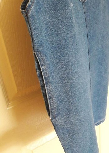 Kadın Mavi Kot Midi Salopet - Görsel 3