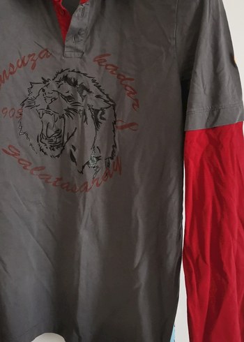 Uzun Kollu Gri Erkek taraftar Polo Tişört - Görsel 4