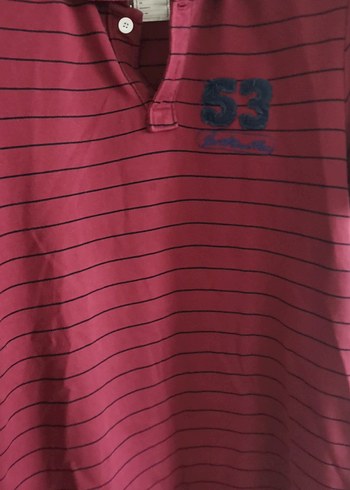 Bordo Çizgili Erkek Polo Tişört - Görsel 7