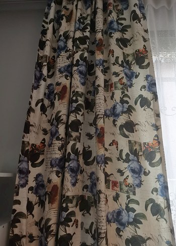 Modern Klasik  Mavi Çiçek Desenli Perde - Görsel 7