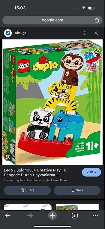 Beden Renk Lego Duplo Dengede Duran İlk Hayvanlarım Seti