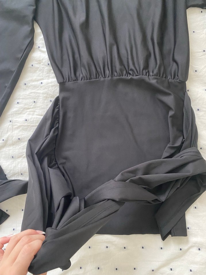 Siyah mini elbise - Görsel 5