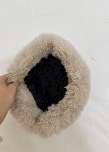 Kadın krem Kürklü Şapka - Görsel 2