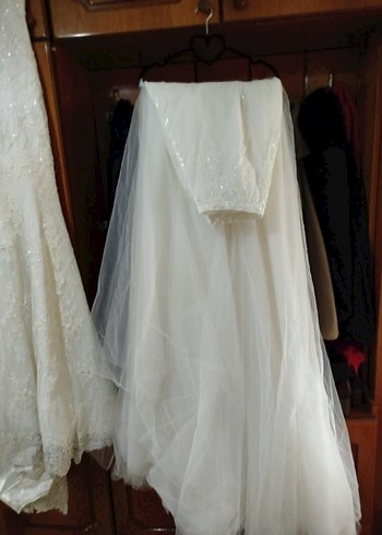 Beyaz Straplez Vintage A Kesim Gelinlik - Görsel 3