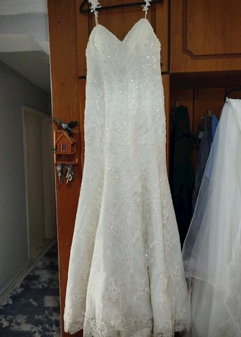 Beyaz Straplez Vintage A Kesim Gelinlik - Görsel 2