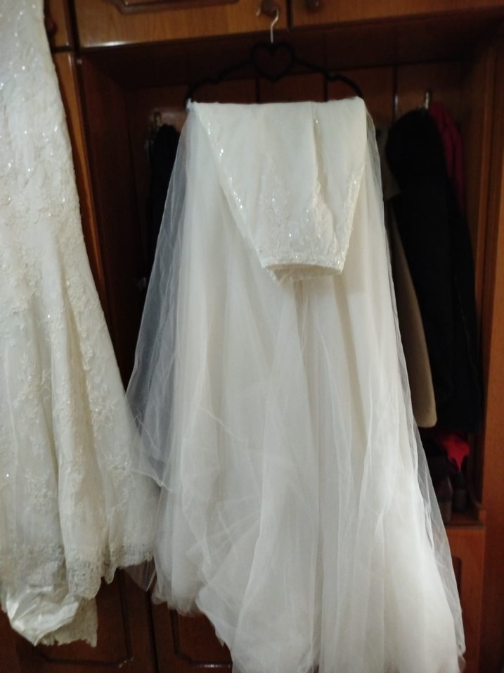 Beyaz Straplez Vintage A Kesim Gelinlik - Görsel 3