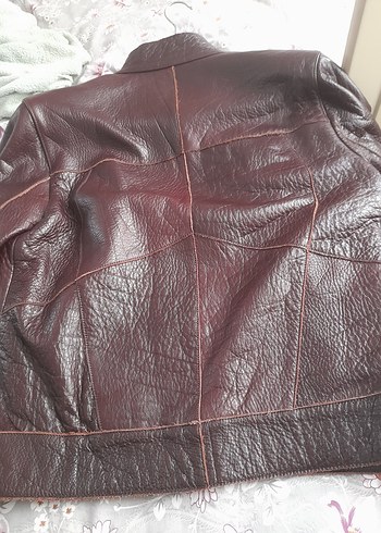 Diğer orginal Kahverengi Deri Biker Ceket