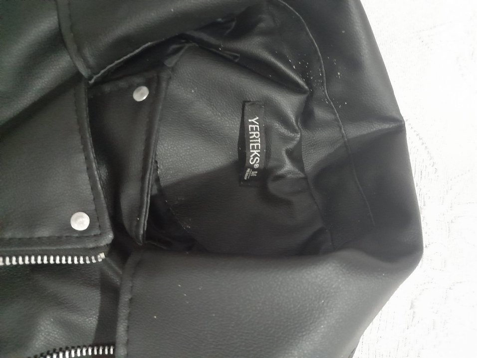 kısa deri ceket - Görsel 4