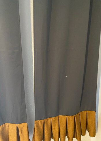 Kahverengi Modern Klasik Bağcıklı Perde - Görsel 3