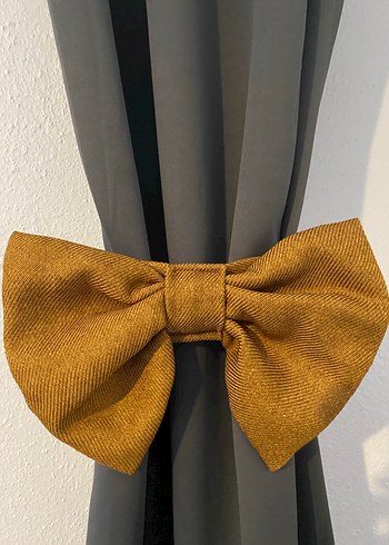 Kahverengi Modern Klasik Bağcıklı Perde - Görsel 2