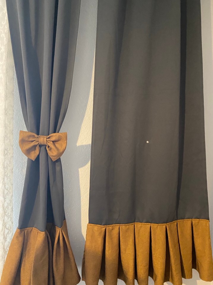 Kahverengi Modern Klasik Bağcıklı Perde - Görsel 4