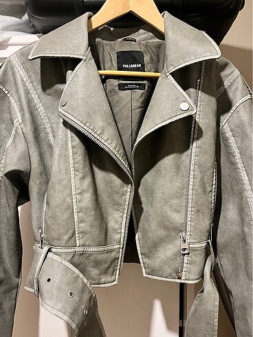 Pull and Bear Pull and Bear Haki Deri Ceket