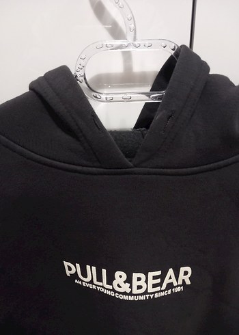 PULL&BEAR Siyah Kapüşonlu Kadın Sweatshirt - Görsel 2