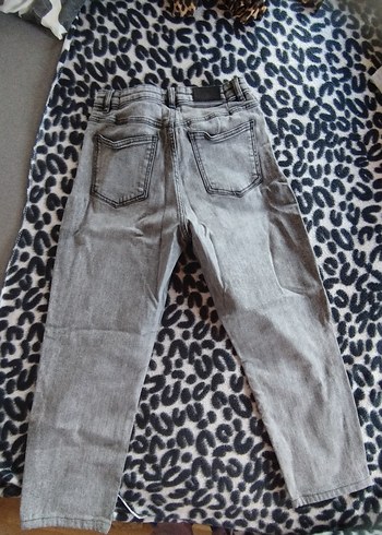m Beden gri Renk MANGO Mom2000 Yüksek Belli Gri Mom Jean