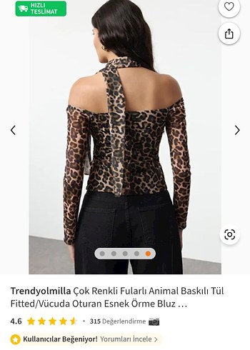 m Beden kahverengi Renk Trendyol Milla Fularlı Leopar Desenli Uzun Kollu Bluz