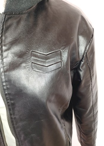 tek beden Beden kahverengi Renk vintage erkek biker deri ceket mont