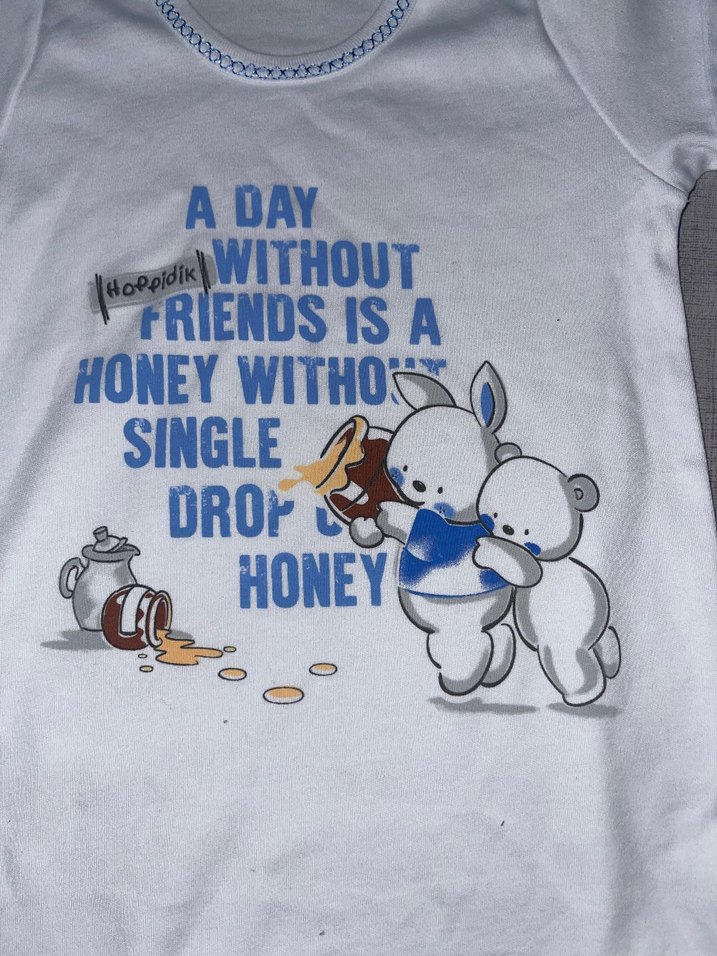 2 yaş beyaz erkek bebek body zıbın - Görsel 3