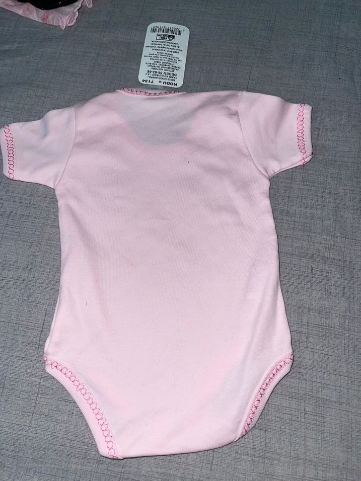 yenidoğan pembe kız bebek body zıbın - Görsel 2