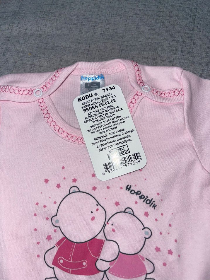 yenidoğan pembe kız bebek body zıbın - Görsel 4