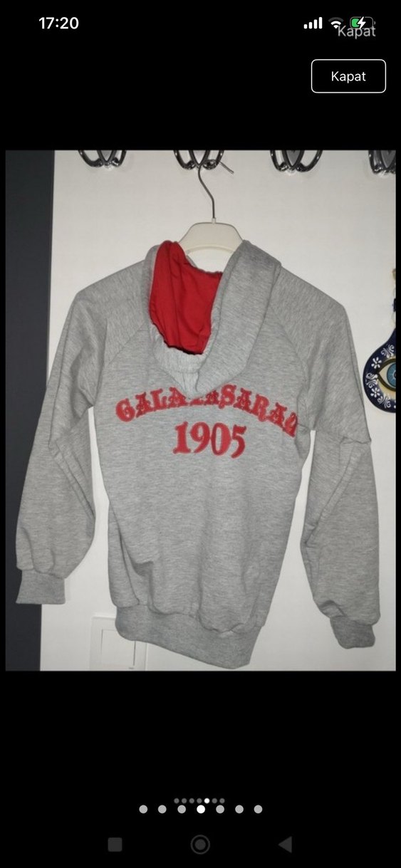 Gri Erkek Çocuk Kapüşonlu Sweatshirt 11 yaş - Görsel 2
