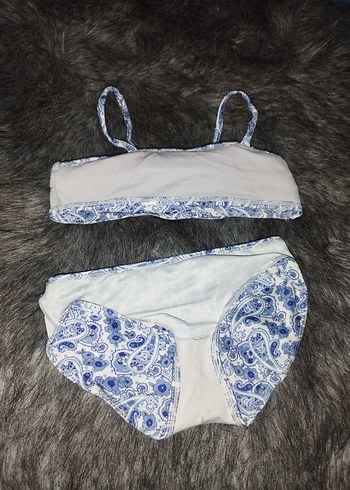 LC Waikiki Bohem Stil Mavi Kız Bikini Takımı