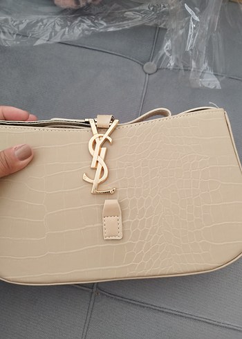 Bej rengi YSL deri baget çanta - Görsel 6