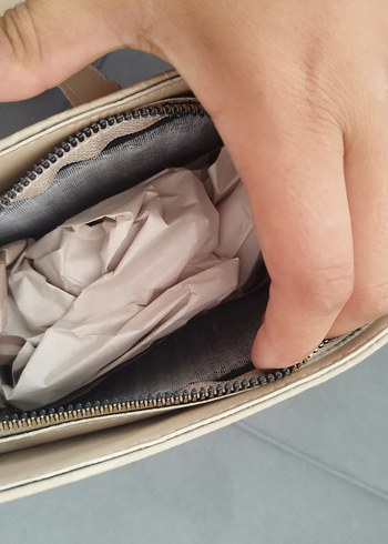 Bej rengi YSL deri baget çanta - Görsel 8