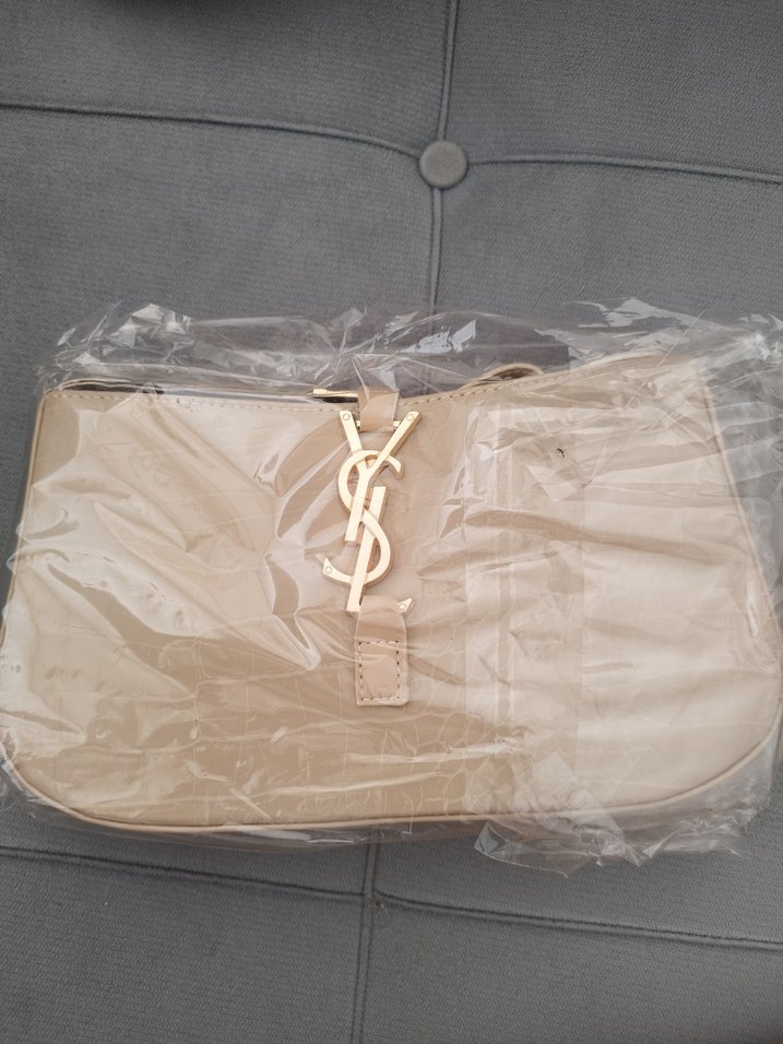 Bej rengi YSL deri baget çanta - Görsel 2