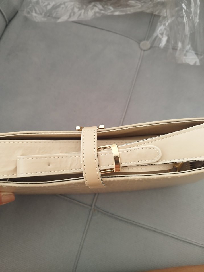 Bej rengi YSL deri baget çanta - Görsel 5