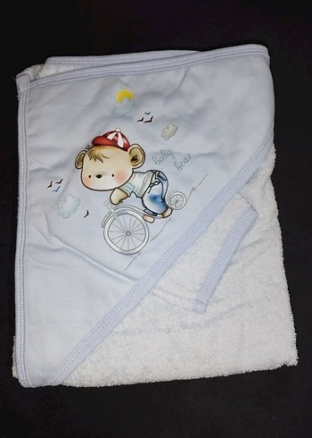erkek bebek mavi havlu kese bornoz - Görsel 3