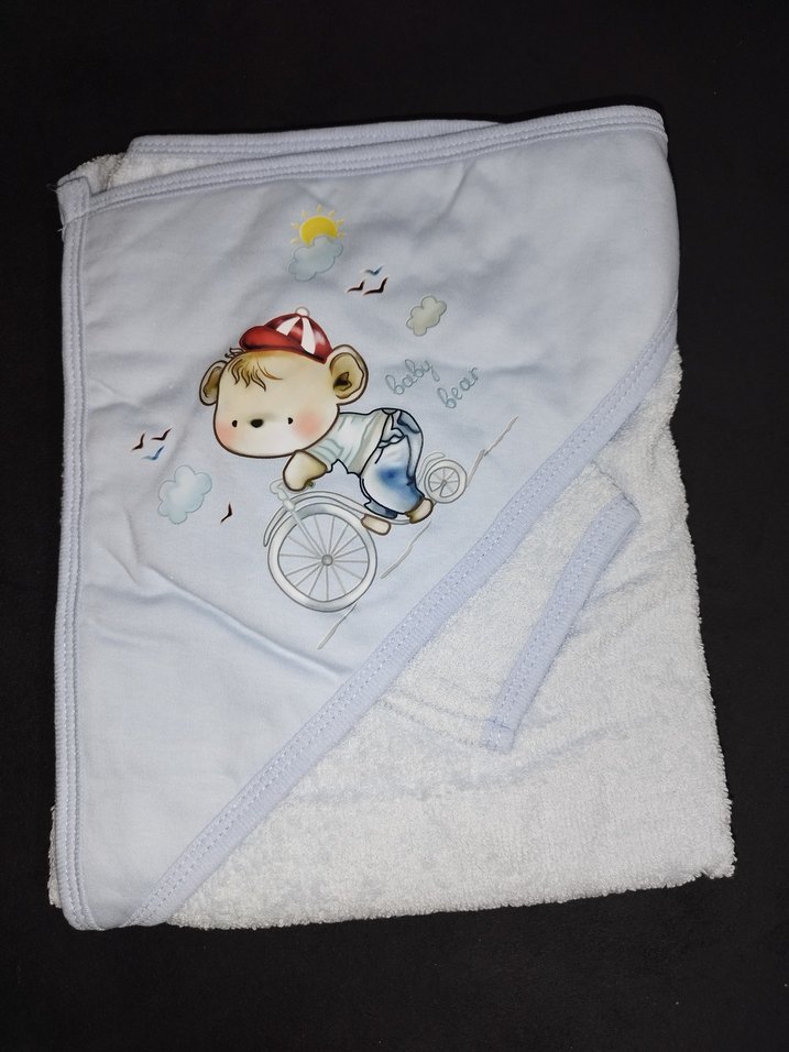 erkek bebek mavi havlu kese bornoz - Görsel 3