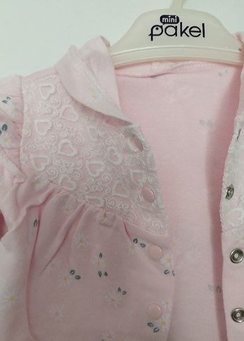 kız bebek üçlü takım zıbın body tayt alt hırka - Görsel 6