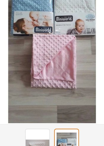 mini world beyaz tomurcuk nohut bebek battaniye - Görsel 2