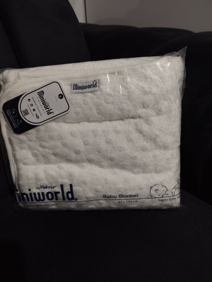 mini world beyaz tomurcuk nohut bebek battaniye - Görsel 3