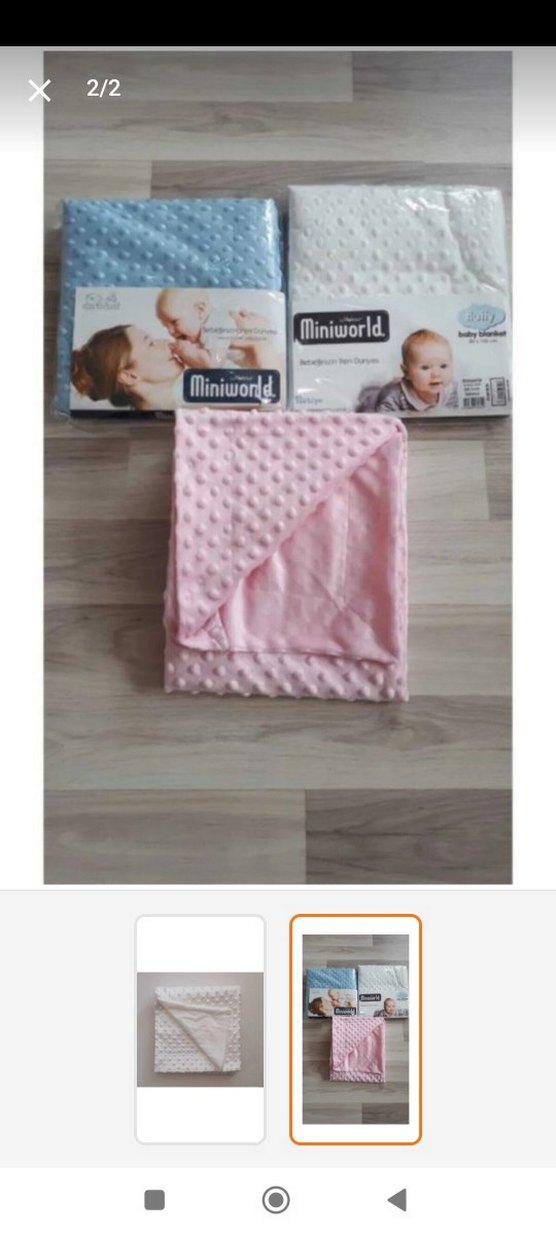 mini world beyaz tomurcuk nohut bebek battaniye - Görsel 2