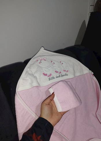 kız bebek pembe kese hediyeli havlu - Görsel 3