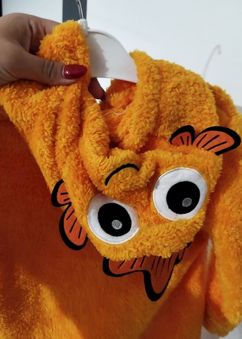 unisex turuncu balık bebek tulum - Görsel 4