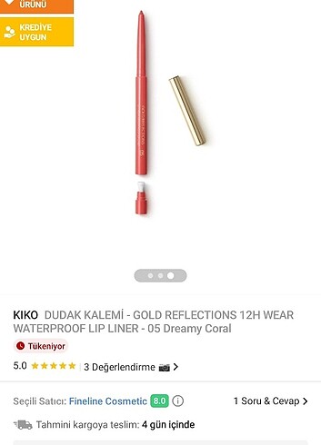 Beden Kiko suya dayanıklı dudak kalemi