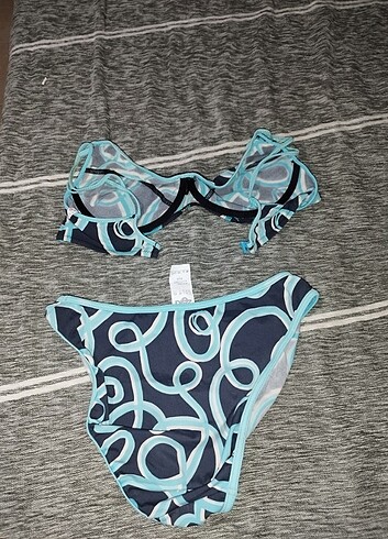 Zeki Mavi lacivert geçişli bikini takım