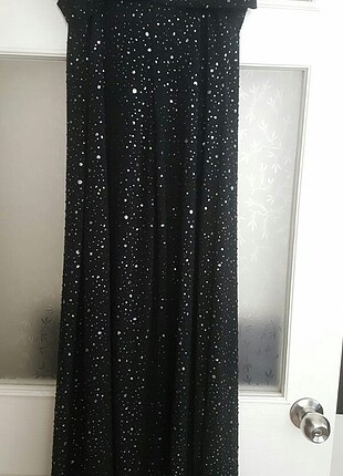 38 Beden siyah Renk İp Askılı Abiye Elbise/Gece Elbisesi