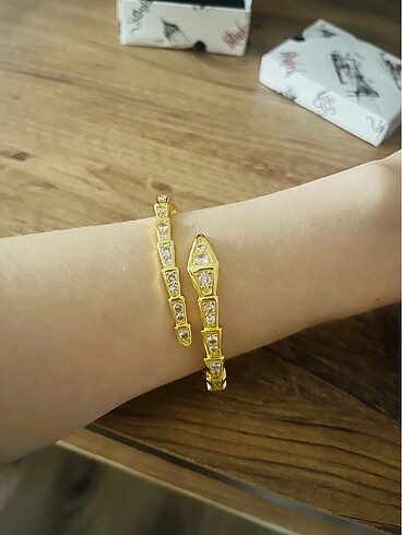 Serpent Model Çelik Kelepçe ve Yüzük - Görsel 2