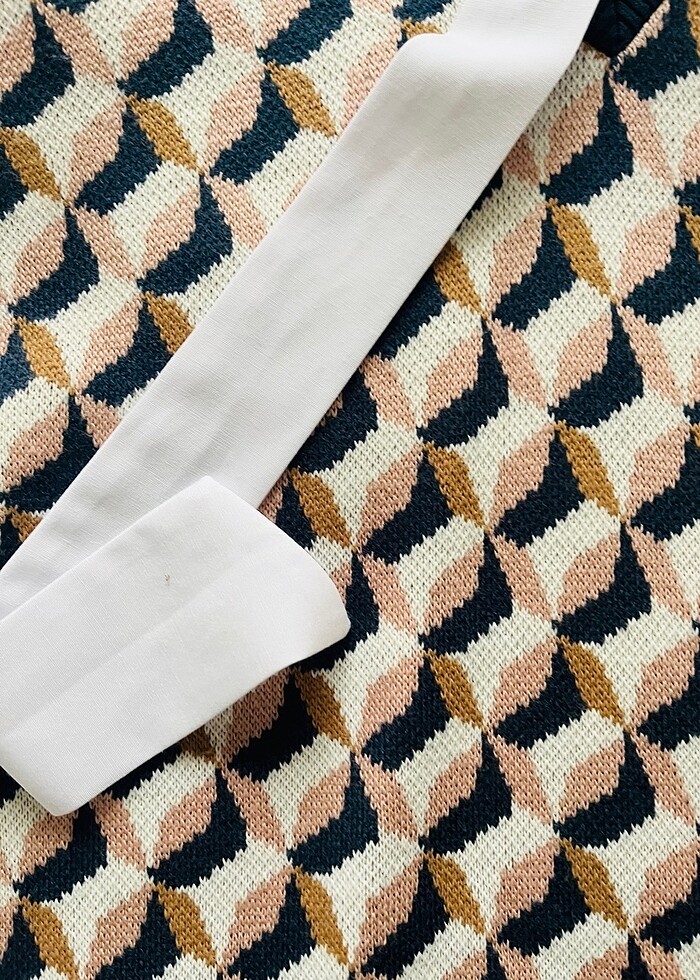 Triko kendinden desenli elbise - Görsel 3