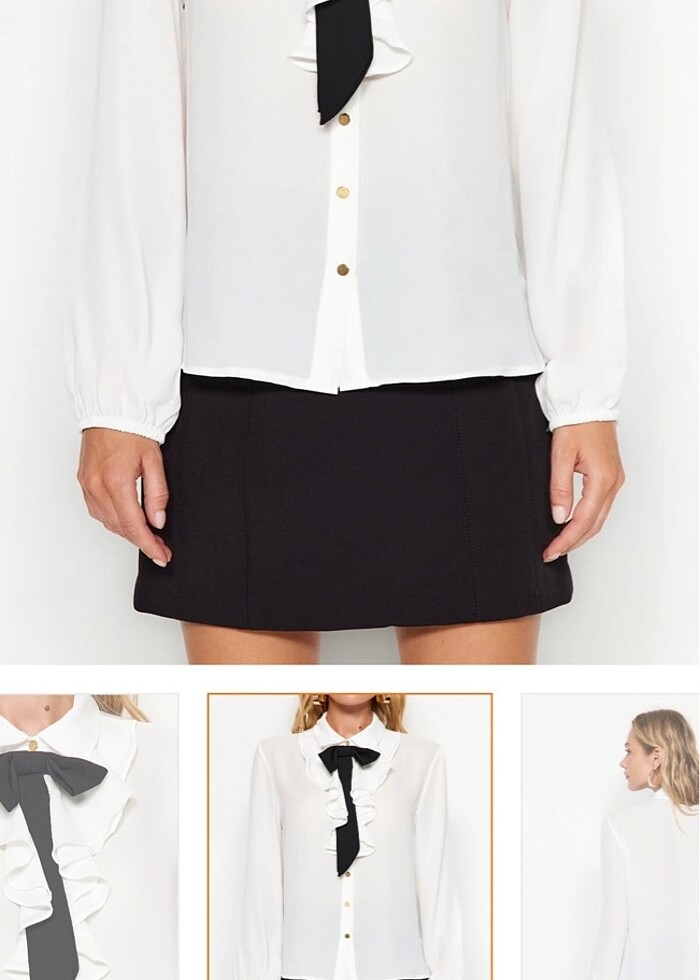 Beyaz Yaka Detaylı Gömlek - Görsel 5