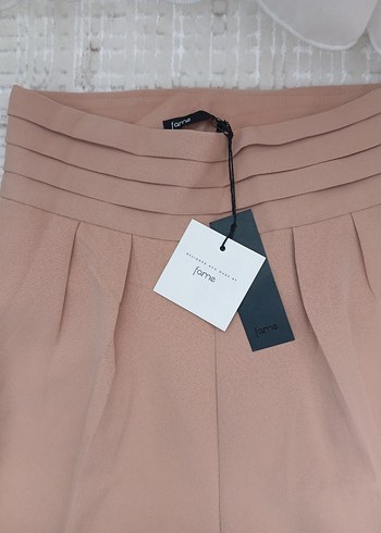 camel Piliselk Kadın Kumaş Pantolon - Görsel 3