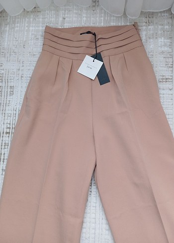 camel Piliselk Kadın Kumaş Pantolon - Görsel 2