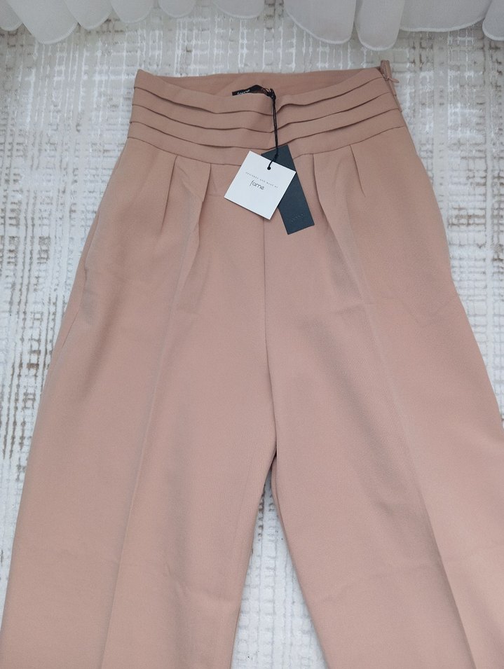 camel Piliselk Kadın Kumaş Pantolon - Görsel 2